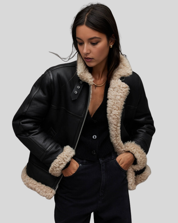 Leather Sherpa Lined 2024 Jacket