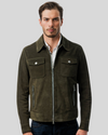 Atlas Brown Olive Green Leather Jacket 2