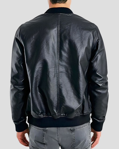 Bailei Black Bomber Leather Jacket 2