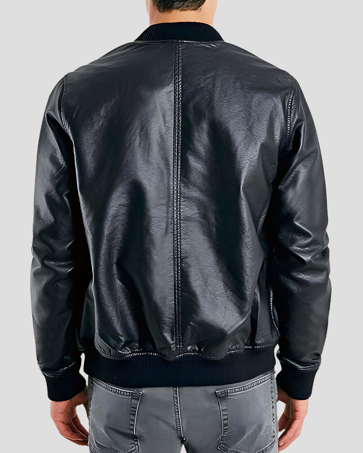 Bailei Black Bomber Leather Jacket 1