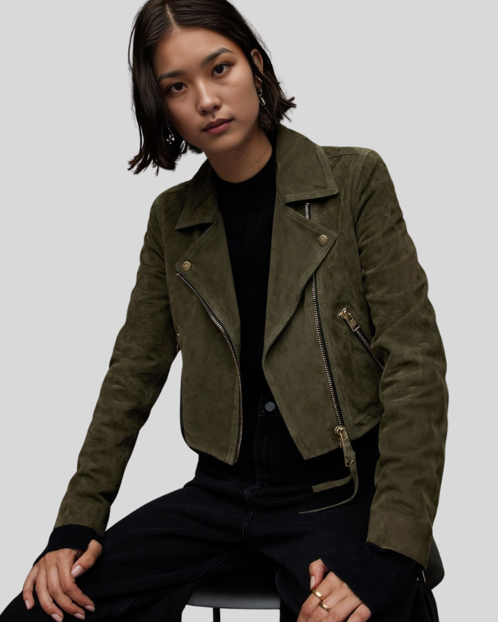 Olive leather jacket best sale