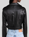 Chic Urbanite Cropped Black Leather Moto Jacket