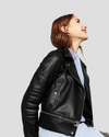 Elise Black Biker Leather Jacket 2