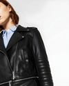 Elise Black Biker Leather Jacket 3