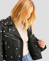 Eva Black Studded Leather Jacket 3