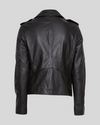 Back view of Raven Black Quilted Biker Leather Jacket