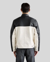 Luca Black & White Contrast Leather Racer Jacket