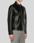 Jackson Black Slim Fit Leather Racer Jacket side view