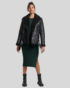 Full outfit with Hanna Black Biker Shearling Leather Jacket