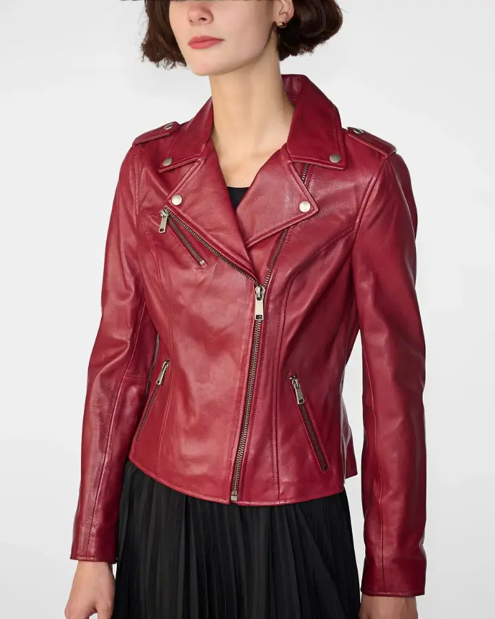 Woman's Leather Motorcycle online Jacket