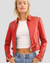 Fiadh Red Studded Leather Jacket