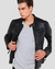 Greg Black Leather Racer Jacket 1