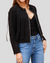 Midnight Black Suede Fringe Collar Less Leather Jacket 1