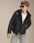 Men's Zayn Sherling Biker Leather Jacket front view