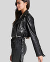 Rebel Fringe Black Leather Moto Leather Jacket 3