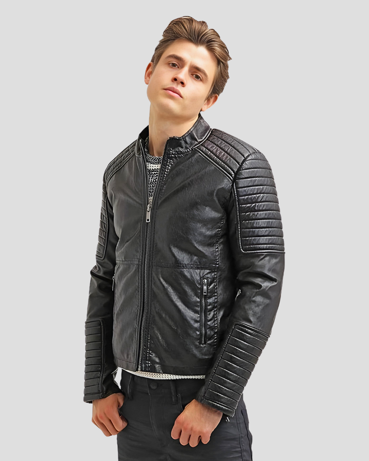 Robt Black Quilted Leather Jacket 1