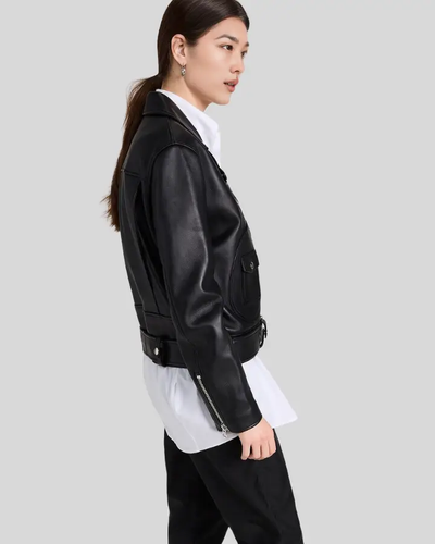 Vera Black Biker Leather Jacket