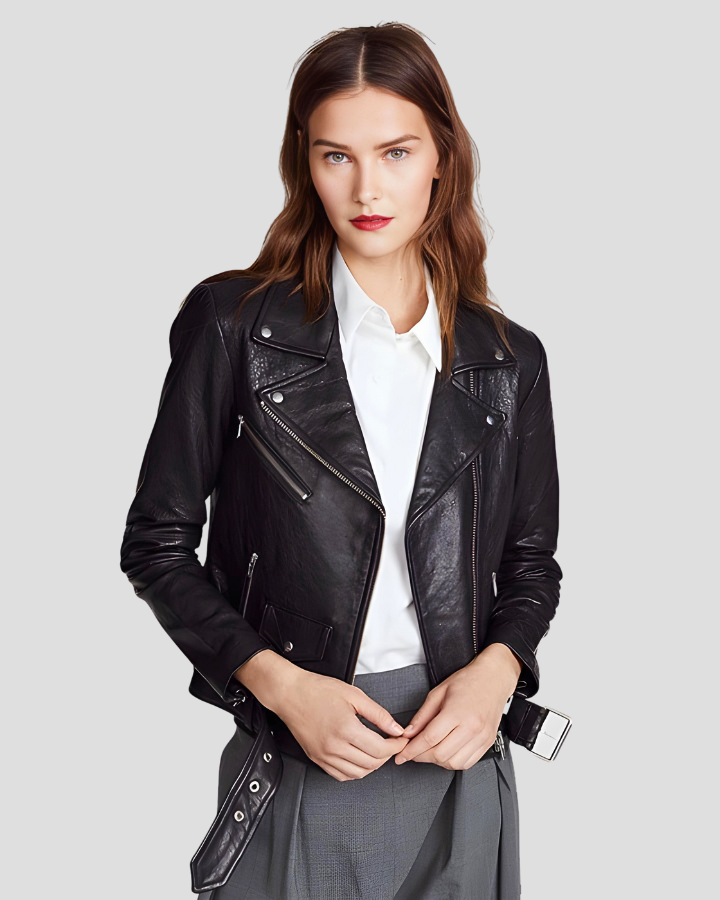 Vienna Black Biker Leather Jacket 1