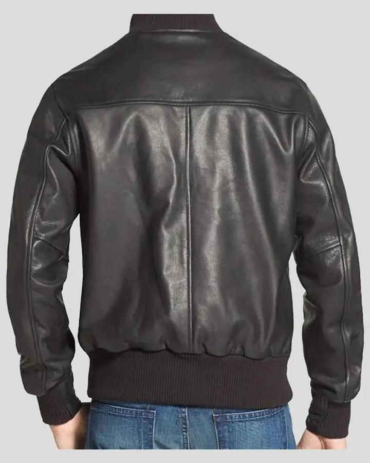 Men Reece Black Bomber Leather Jacket, X-Small - Men's Leather Jackets - 100% Real Leather - NYC Leather Jackets