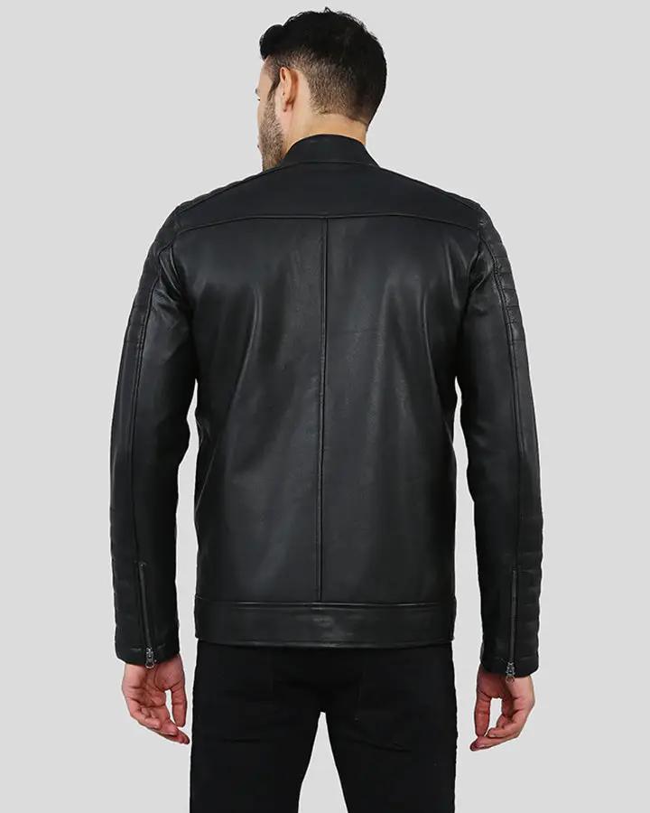 Elon Black Motorcycle Leather Jacket