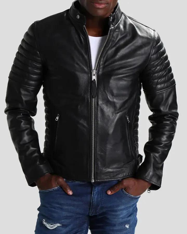 Mens Black Lambskin Leather Jacket