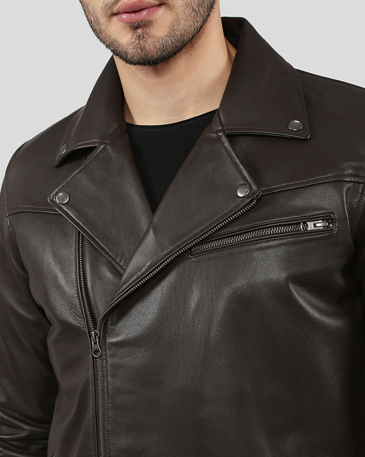 Vermont Brown Motorcycle Leather Jacket