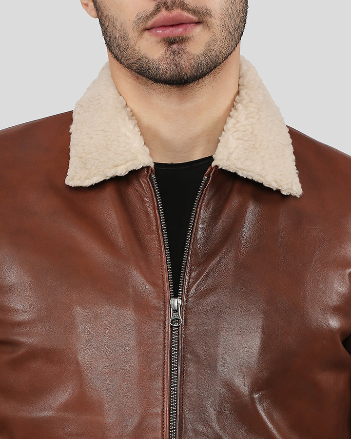 Marcel Brown Bomber Leather Jacket