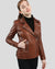 Gigi Brown Motorcycle Leather Jacket