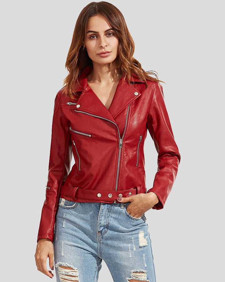 Red Leather Biker Jackets | Exclusive Collection at NYC Leather Jackets