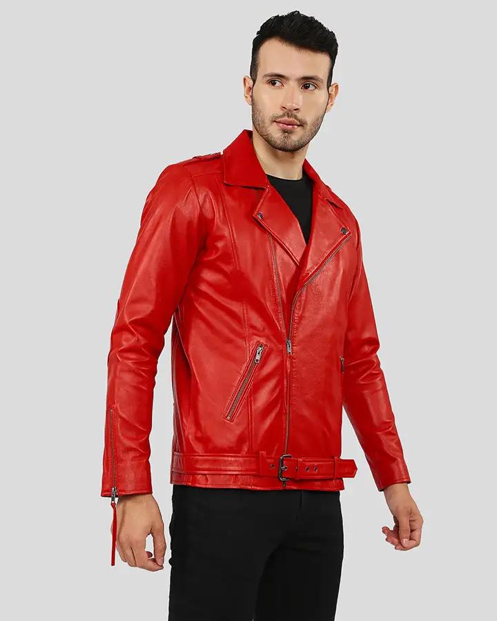 - Jackets Leather Mens Buel Red Motorcycle Jacket NYC Leather