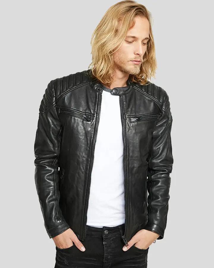 Gary Black Motorcycle Leather Jacket