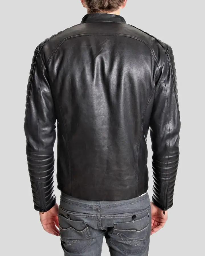 Iwan Black Quilted Genuine Leather Jacket