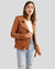 Avail Tan Studded Leather Jacket