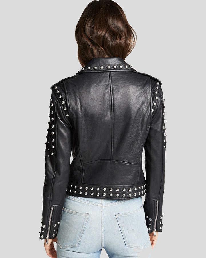 Hazel Black Studded Leather Jacket